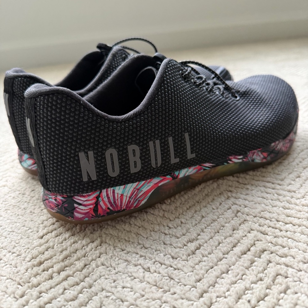 NOBULL Women's Black Trainers with Floral Accents